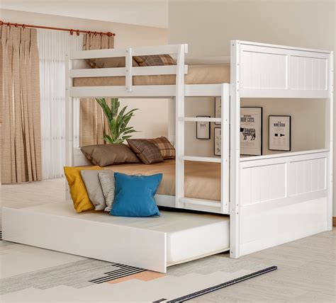 Full over full with trundle - This item: Harper & Bright Designs Twin Over Full Bunk Bed with Trundle, Solid Wood Bunk Bed for Kids, Teens, Adults (Gray) $241.99 $ 241. 99. Get it Dec 14 - 18. In stock. Usually ships within 2 …